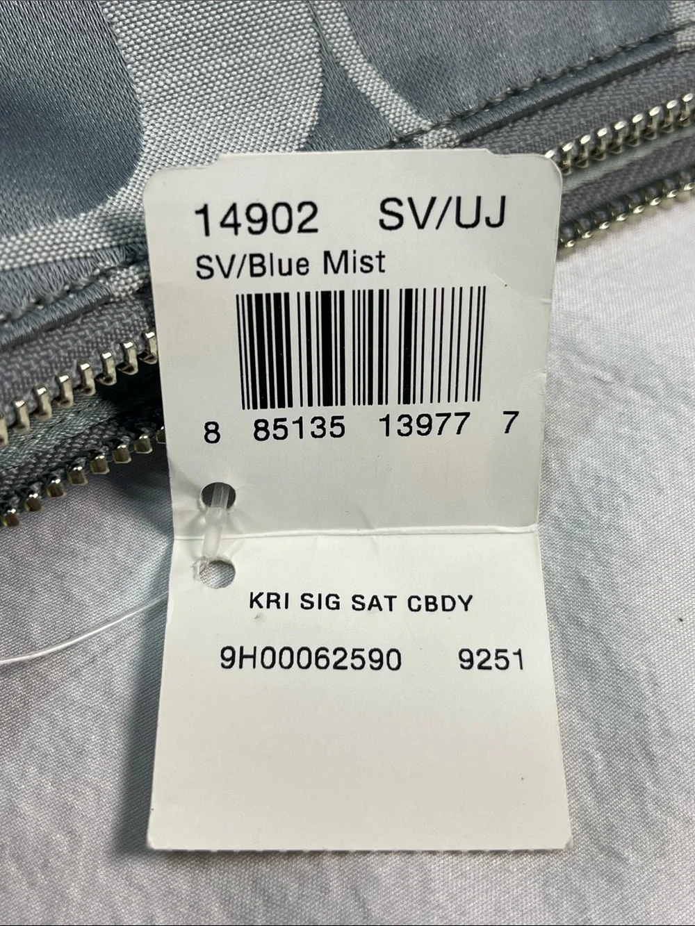 Coach E1093-14902 Kristen Signature Sateen Crossbody Blue Mist NWT